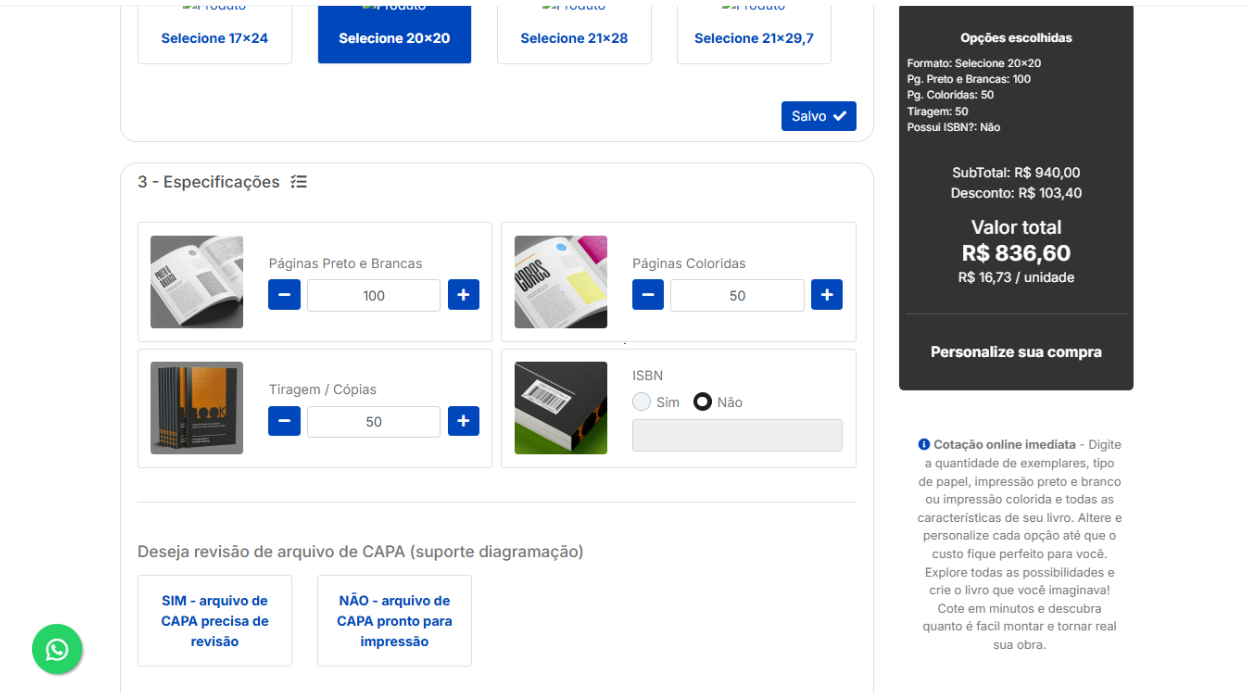 Simulação de preços